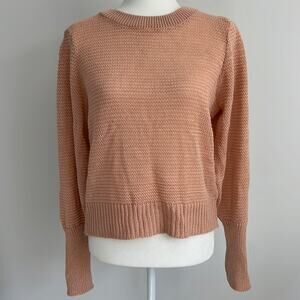 EXPRESS NWT light pink open knit crewneck sweater large